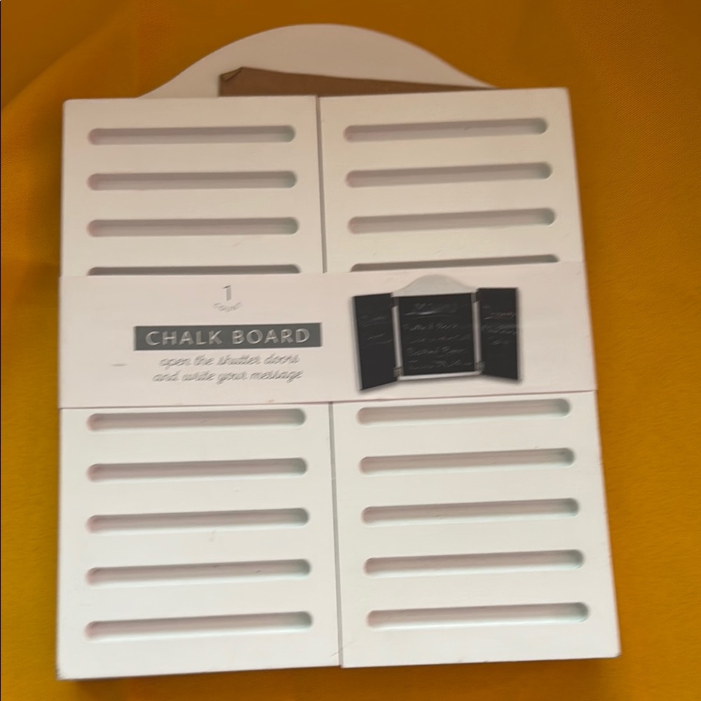 White Chalk Board Shutter-Style Wall Decor